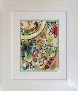 Marc Chagall Paris Opera Ceiling Lithograph after Chagall from 1970: Marc Chagall Lithograph Approx 20x24 inches Custom framed. Includes certificate of authenticity.