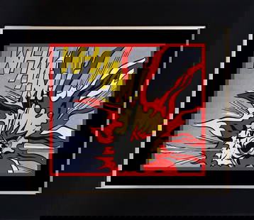 Roy Lichtenstein color plate Lithograph 1982: Roy Lichtenstein Lithograph from 1982. Approx 24x20 inches. Professionally framed. Includes certificate.
