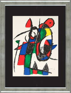 Joan Miro Original Lithograph Hand Signed: Joan Miro original Lithograph Hand signed by Joan Miro in pencil. Approx 20x24 inches. Custom framed. Includes certificate of authenticity.