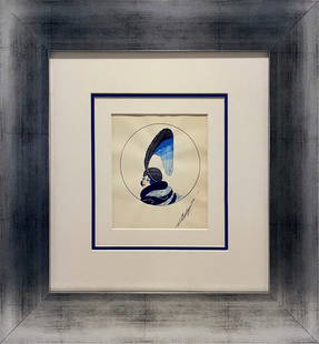 Erte Original Gouache on paper: Erte From the Erte Studio original gouache on paper Includes composition original number by Erte Custom framed and includes certificate approx 24x20 inches
