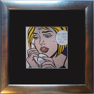 Roy Lichtenstein  Color Plate Lithograph from 1974: Roy Lichtenstein Color Plate Lithograph 1975 Approx 22 x 20 inches Custom framed and includes certificate