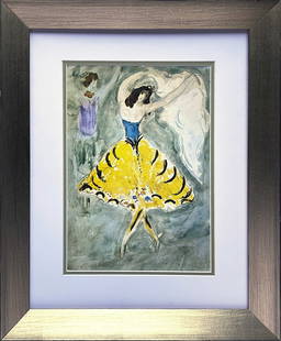 Marc Chagall Lithograph from 1970: Marc Chagall lithograph from 1970 France Approx 24x20 inches. Includes certificate. Custom framed.
