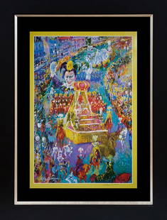 Leroy Neiman Hand signed Lithograph Mardi Gras: Leroy Neiman Lithograph. Hand signed by Leroy Neiman Approx 40x30 inches. Custom framed. Includes certificate of authenticity.