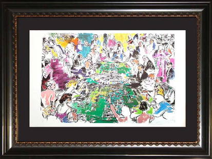 Leroy Neiman Hand signed Lithograph Gaming The Game of Life Luxury: Leroy Neiman Hand signed Lithograph Game of Life Approx 24x28 inches. Includes certificate of authenticity. Custom framed.