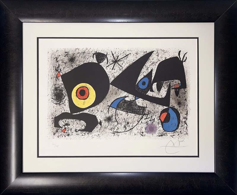 Joan Miro 1972 Original Lithograph Limited Edition Hand signed and numbered Hommage a Miro (1 of 1)