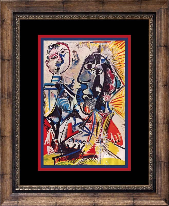 Picasso Color Plate Lithograph from 1971 Geneve: Pablo Picasso 1971 Color Plate Lithograph. Approx 24x20 inches. Professionally framed. Includes certificate of authenticity.