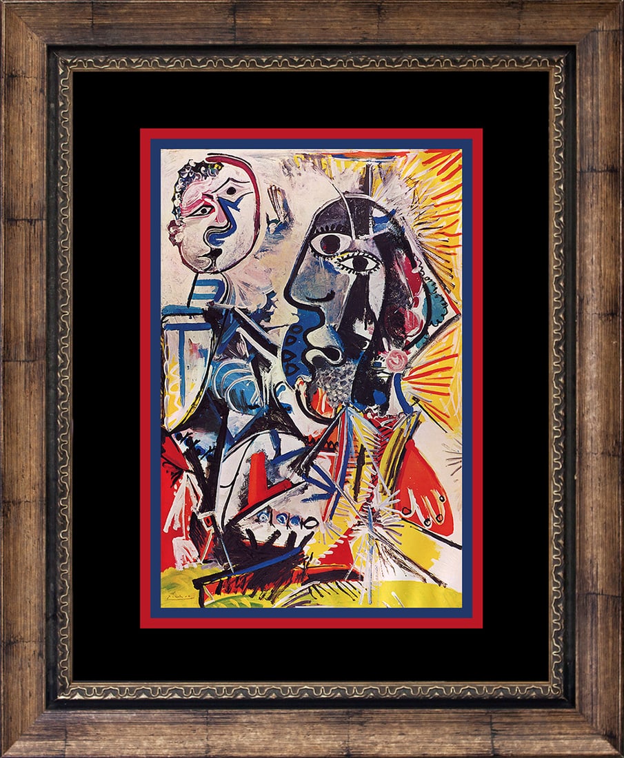 Picasso Color Plate Lithograph from 1971 Geneve: Pablo Picasso 1971 Color Plate Lithograph. Approx 24x20 inches. Professionally framed. Includes certificate of authenticity.