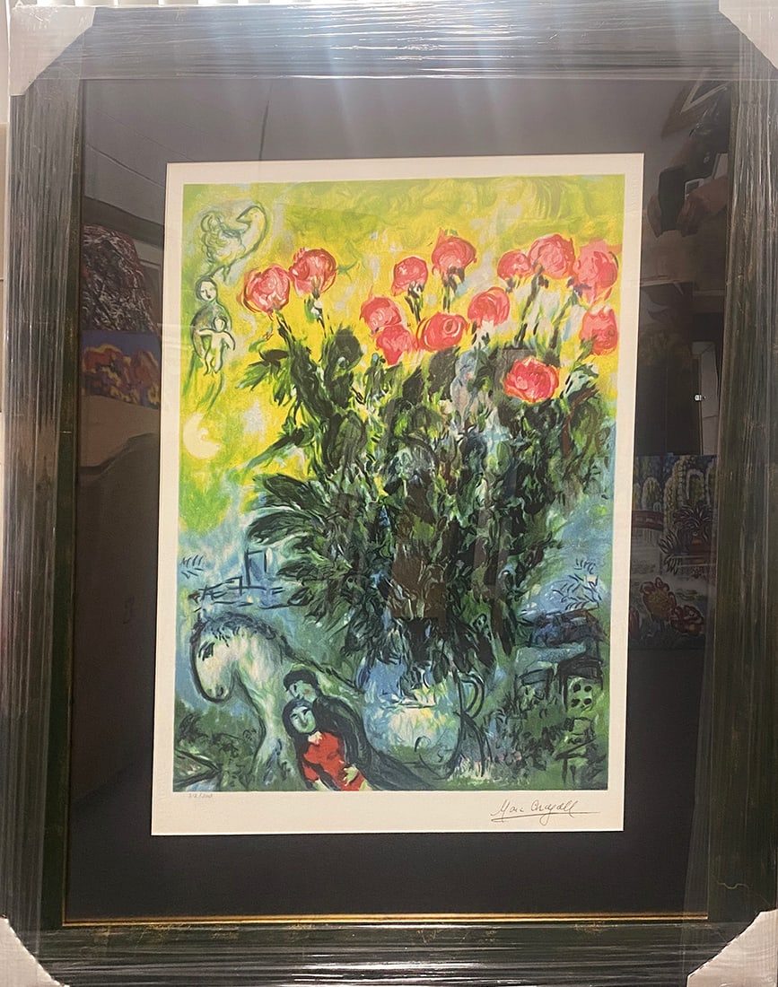 Marc Chagall Limited Edition Lithograph Les Roses  (Vers antique) (1 of 1)