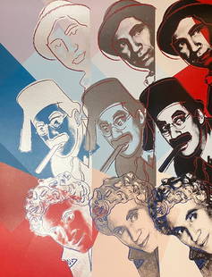 Andy Warhol Groucho Marx Brothers Silkscreen Serigraph: Andy Warhol The Marx Brothers Groucho Marx 1980 Andy Warhol silkscreen unsigned proof on archival museum board.Approx 32x40 inches Includes documentation Includes official publishers stamp from