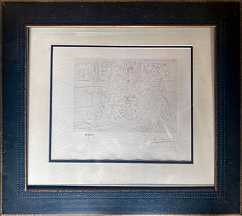 Pablo Picasso Lithograph with Museum stamp from 1956: Pablo Picasso Lithograph from 1956 with museum stamp edition of 300 Vollard Collection Each is a numbered edition. with the official museum stamp and signed in the plate. Custom framed and