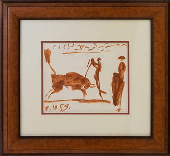 Pablo Picasso Lithograph: Pablo Picasso Lithograph 1968 Approx 24x20 inches Custom framed and includes certificate