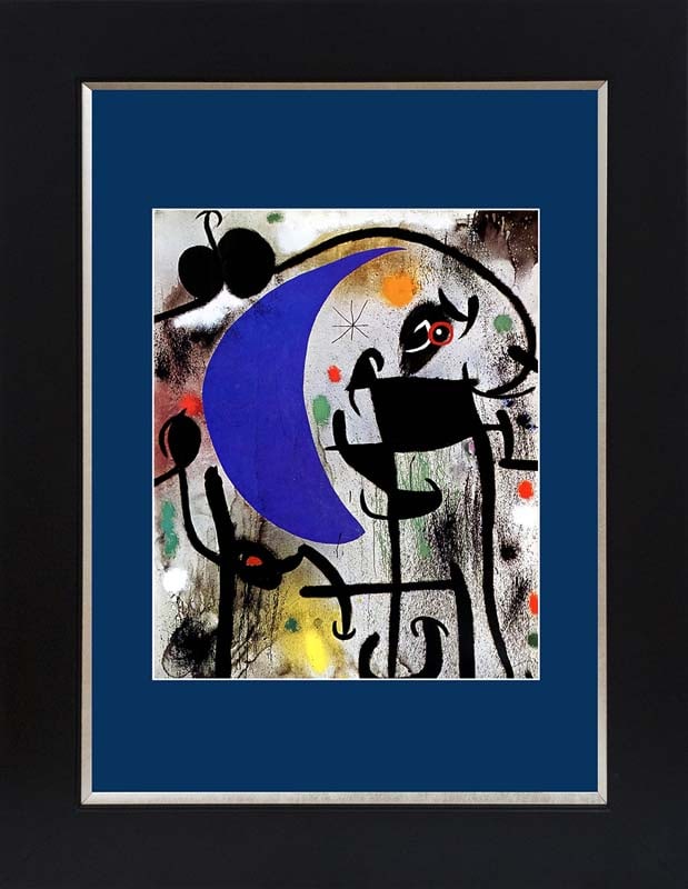 Joan Miro Color Plate Lithograph Luxur: Joan Miro 1959 Lithograph from Mourlot Press in Paris. Approx 20x24 inches. Professionally framed. Includes certificate of authenticity.