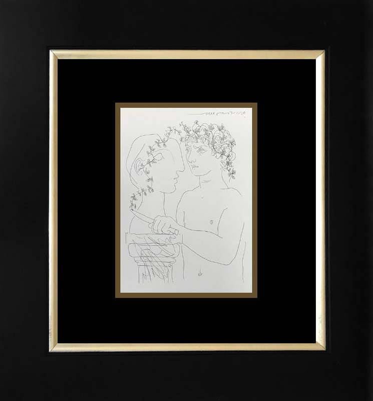 Pablo Picasso lithograph from over 50 years ago Vollard Collection: Pablo Picasso lithograph from 90 years ago Antique on Velin from 1926 Paris. Image size 10x 8 inches and approx 24 x 20 inches overall. Custom framed Includes certificate.