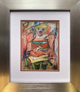 Willem de Kooning Color Plate Lithograph after de Kooning: Willem de Kooning Approx 24x20 inches color plate lithograph custom framed and includes certificate