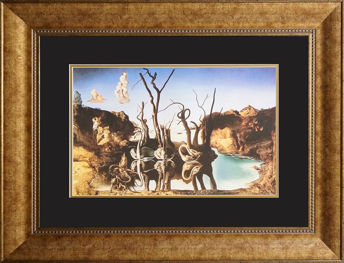 Salvador Dali Swans Reflecting Elephants Limited Edition Lithograph: Salvador Dali Limited Edition Lithograph. The signature is in the plate. Includes certificate of authenticity. Approx 30x26 inches.