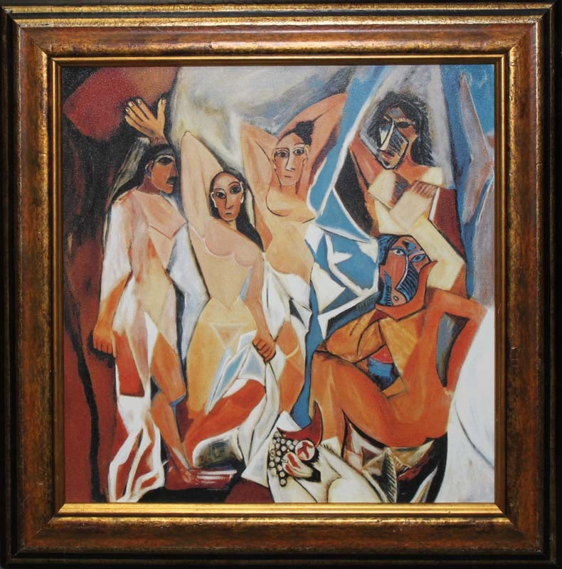 Pablo PicassoWomen of Avignon Pablo Picasso Limited Edition Collection Domaine: Pablo Picasso Women of Avignon. Limited Edition ink on canvas Estate signed, part of the Collection Domain Picasso. Includes Certificate of Authenticity. Custom framed. Approx 26x28.