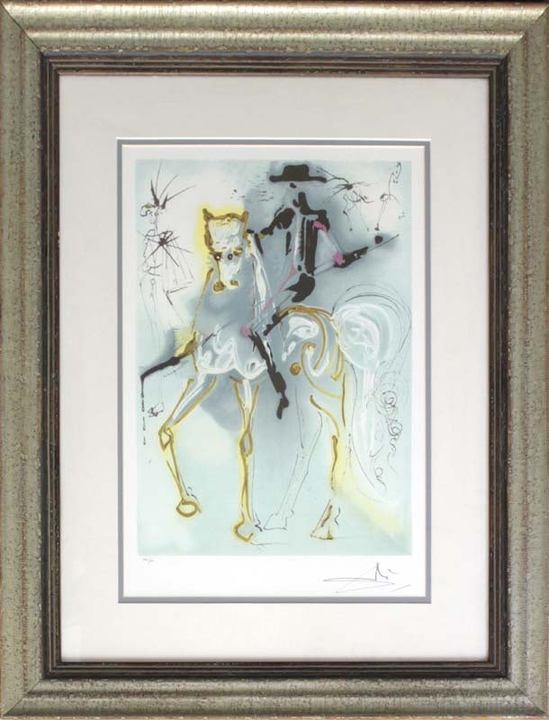 Salvador Dali Limited Edition Lithograph after Dali: Salvador Dali Limited Edition Lithograph after Dali The Signature is in the plate. Approx 24x28 inches. Includes certificate of authenticity. Custom framed.