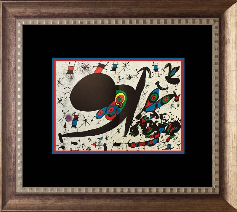 Joan Miro Color Plate Lithograph from 1972: Joan Miro Color Plate Lithograph from 1972 Paris. Approx 28x22 inches professionally framed.Includes certificate of authenticity.