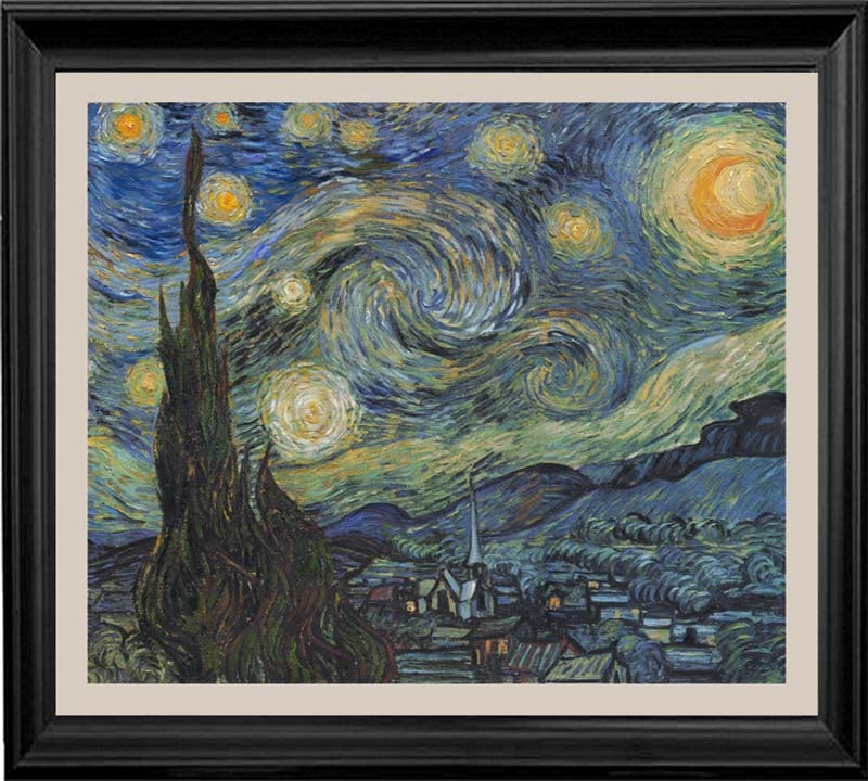 Vincent Van Gogh Starry Night Limited Edition on canvas Hand embellished on canvas after Van Gogh: Vincent Van Gogh Starry Night Limited Edition on canvas Hand embellished on canvas after Van Gogh After Vincent Van Gogh Starry Night Limited Edition Hand Embellished archival canvas. The signature is