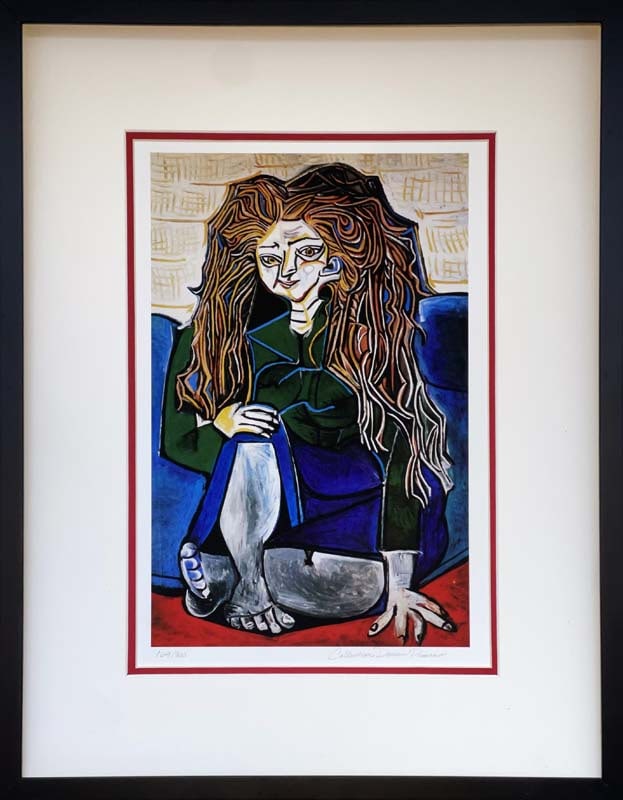 Pablo Picasso Limited Edition Collection Domain Lithograph: Pablo Picasso Limited edition Lithograph Custom framed. Estate signed. From the Collection Domaine Picasso. Includes certificate of authenticity. Approx. 24x28.