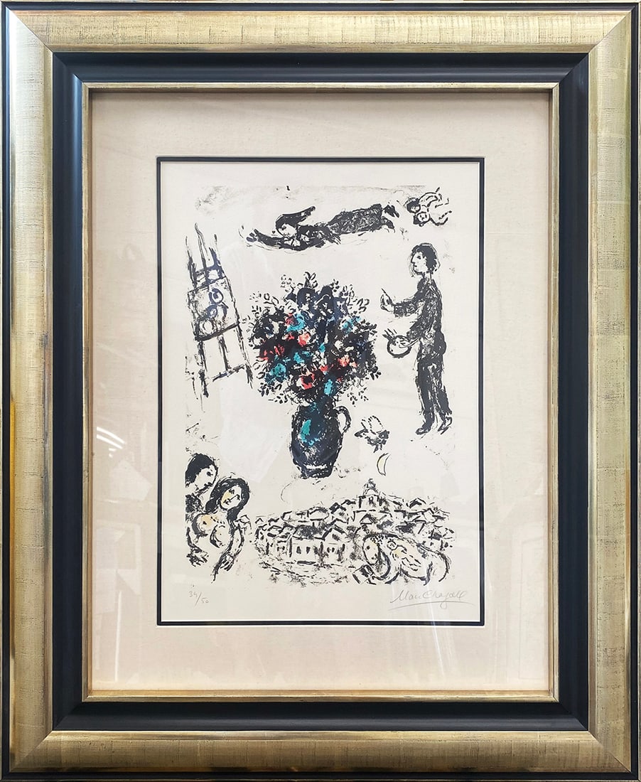 Marc Chagall Bouquet over the Town  1983  Original Limited Edition Lithograph  34 of 50  Approx (1 of 1)