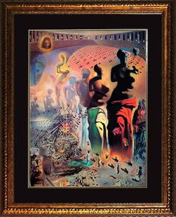 Salvador Dali  Limited Edition Hallucinogenic Toredor: Salvador Dali Hallucinogenic Toredor on paper Limited Edition signed in the plate Lithograph Includes documentation Custom framed Approx 24x18 image size inches