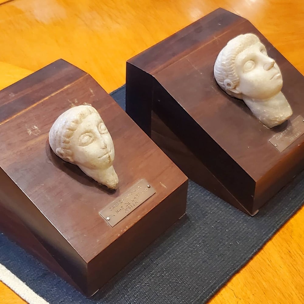 Rare and unique marble sculpture heads, Ruins of Carthage.  1st century after Christ Outstanding (1 of 1)