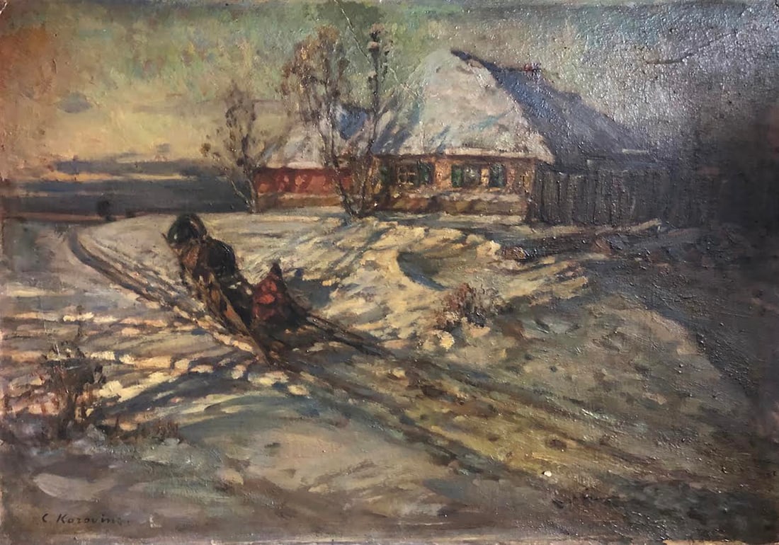 Konstantin A. Korovin (1869-1939) Technique: oil on board Title: Snowy Landscape (1 of 1)