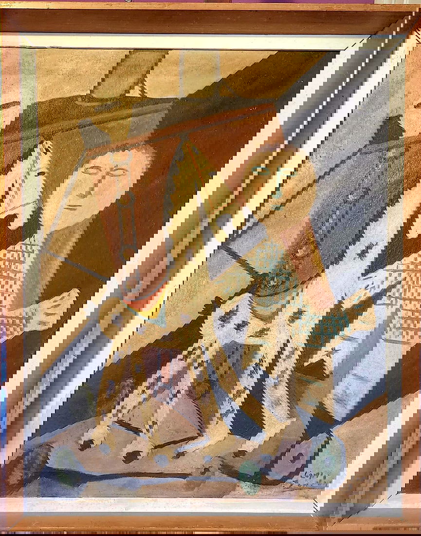 VERY OLD POST PICASSO OIL/CANVAS ILLEGIBLE SIGNATURE (1 of 1)