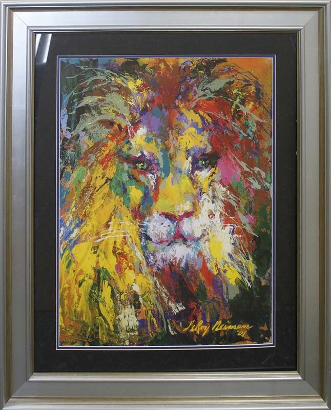 Leroy Neiman The Lion Original Lithograph Hand signed by Leroy Neiman: Leroy Neiman Lithograph. Hand signed by Leroy Neiman Approx 36x30 inches. Custom framed. Includes certificate of authenticity.