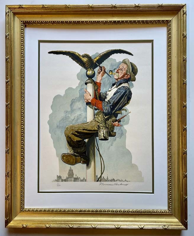 Norman Rockwell Hand signed and numbered Limited Edition Lithograph Gilding the Eagle (1 of 1)