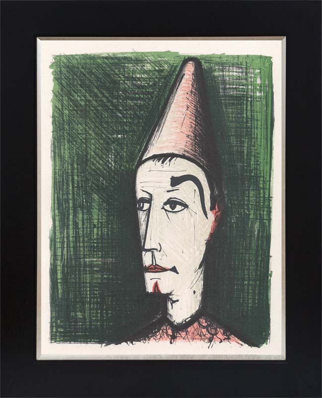 Bernard Buffet color plate lithograph from 1970: Bernard Buffet Lithograph from 1968 Approx 24 x 20 inhces Custom framed Includes certificate