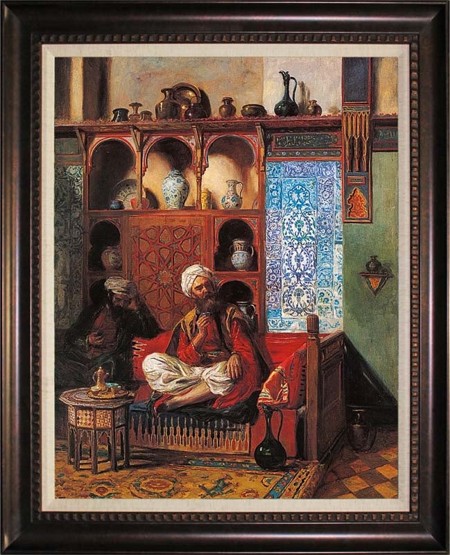 Hand Embellished John Burgess Arabs in the Interior Limited Edition ink on canvas: After John Burgess Arabs in the Interior Limited Edition hand embellished ink on canvas. Includes certificate of authenticity. 26x30 inches approx.The signature is in the plate