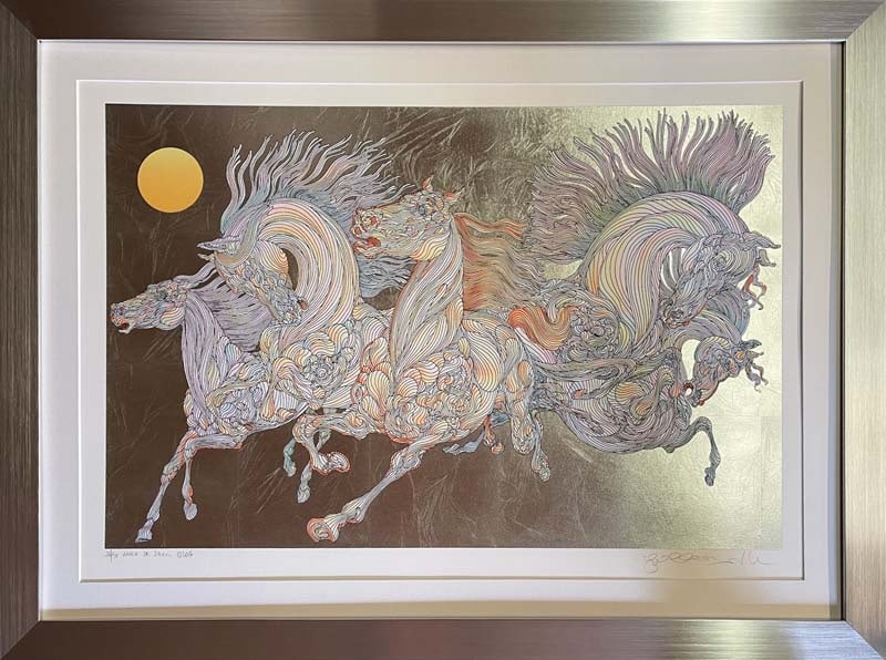 Guillaume Azoulay Original Etching  colored with silver leaf (1 of 1)