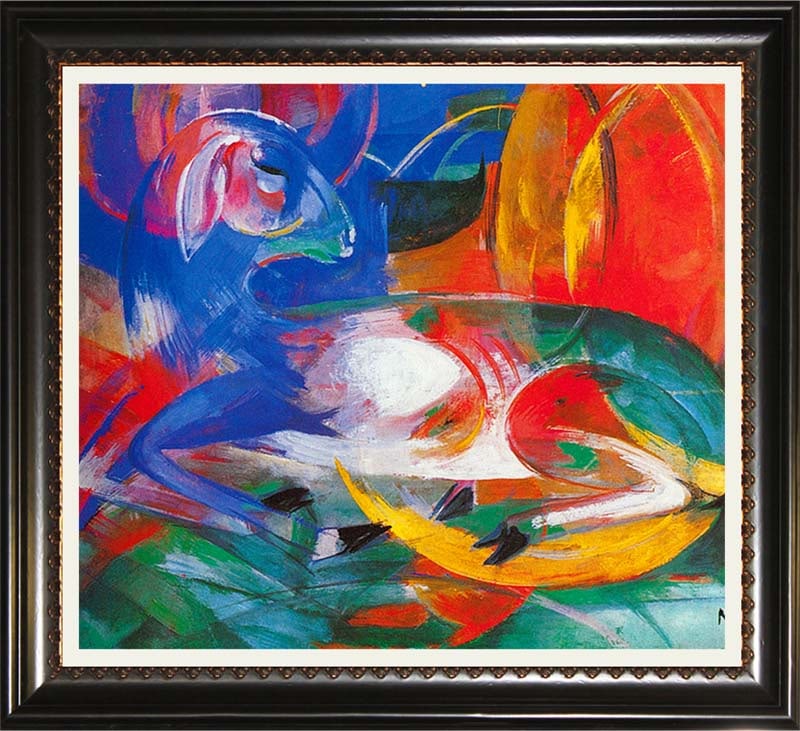 Franz Marc Limited Edition on canvas Abstract after Marc: Franz Marc Limited Edition on canvas Abstract after Marc After Franz Marc Limited Edition Agneau Bleu. Limited edition ink on archival canvas The signature is in the plate. Approx 24 x 30 inches. Cust