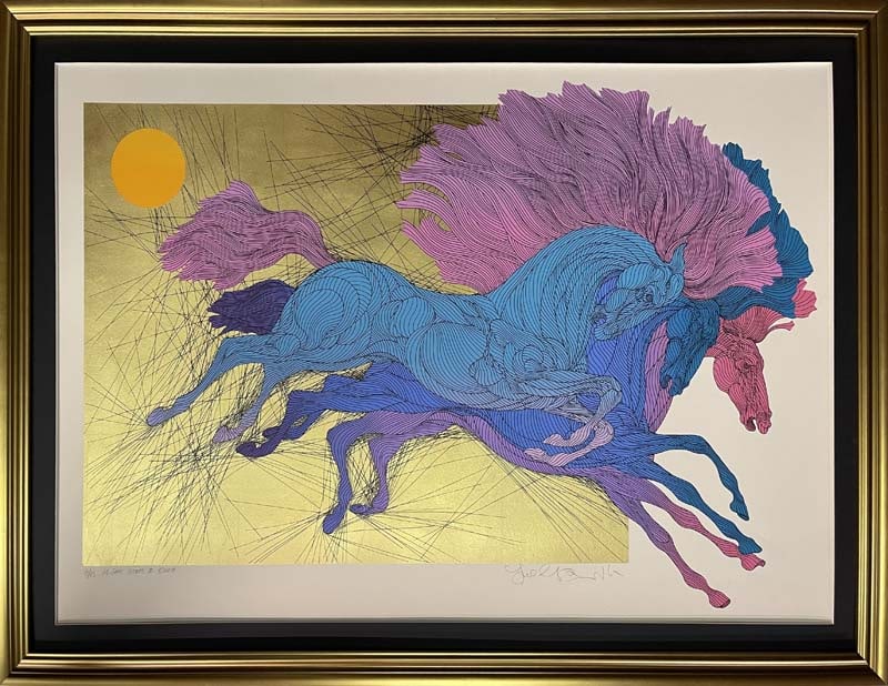 It takes Two Guillaume Azoulay Original Etching  colored with gold leaf (1 of 1)