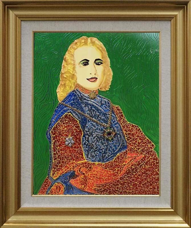 William Verdult Original oil on board Bejewelled 36x24 inches image size on board: William Verdult Original oil on board Bejewelled 30x24 inches image size on board bejewelled Hand signed one of kind original Custom framed and includes certificate From his Kings and Queens suite. 19