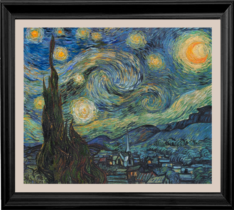 Vincent Van Gogh Starry Night Limited Edition on canvas Hand embellished on canvas after Van Gogh: Vincent Van Gogh Starry Night Limited Edition on canvas Hand embellished on canvas after Van Gogh After Vincent Van Gogh Starry Night Limited Edition Hand Embellished archival canvas. The signature is