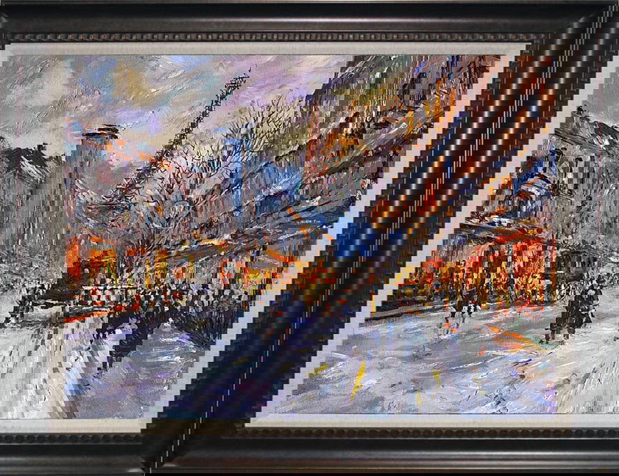 Limited Edition Hand embellished canvas Michael Schofield Paris: Hand signed by Michael Schofield Hand embellished on canvas Hand signed by the artist. Limited Edition of 25. Includes Certificate of Authenticity. Approx. 26x36 inches Custom Framed. This work was pu