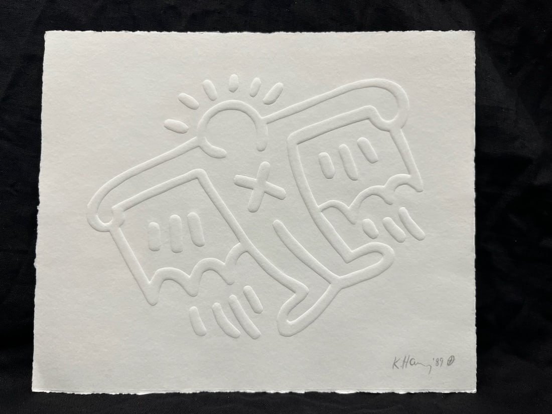 Keith Haring engraving on paper Hand signed 1989 (1 of 1)