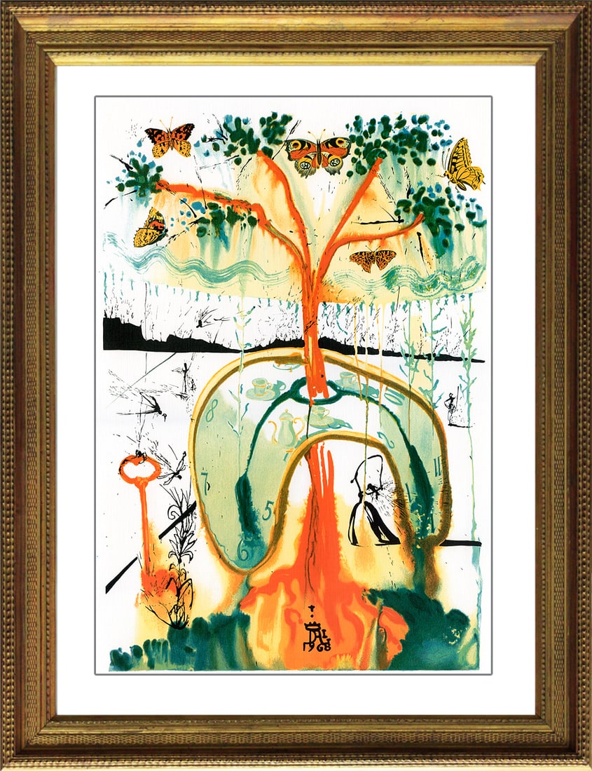 Salvador Dali A Mad Tea Party Limited Edition: SALVADOR DALI AMAZING A Mad Tea Party. Mad Tea Party - Salvador Dali. Limited Edition lithograph Custom Framed The signature is in the plate. Includes Certificate of Authenticity. Approx. 26x30 inches