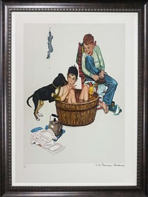 Norman Rockwell Limited Edition Lithograph Encore Edition Lickin Good Bath  Artist Proof Includes