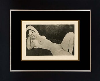 Modigliani Lithograph over 90 years old. Approx 24x20 Custom framed. Limited edition. Includes
