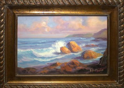 Rafael Original Oil The Surf en Plein Air