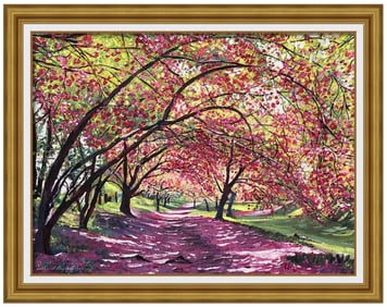 Weekend in the Spring Park Original mixed media on canvas by David Lloyd Glover