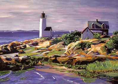 Lighthouse Original mixed media on canvas by David Lloyd Glover