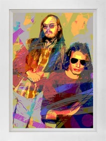 Becker and Fagen Steely Dan Mixed Media Original on canvas David Lloyd Glover