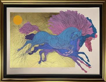 Guillaume Azoulay Original Etching  colored with gold leaf Limited Edition