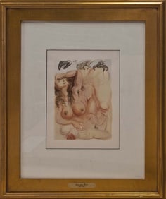 Salvador Dali wood block authenticated by Frank Hunter