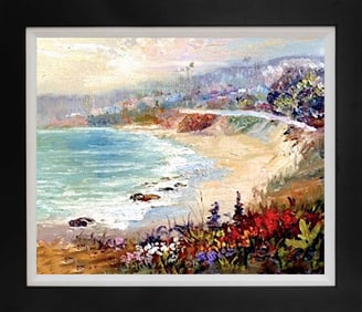 Rafael Original Oil-Against the Sea en Plein Air